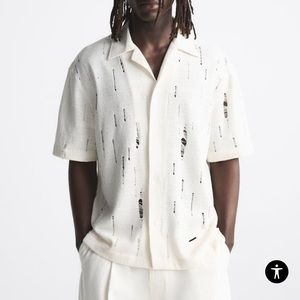 Zara Men’s brand new distressed white shirt
